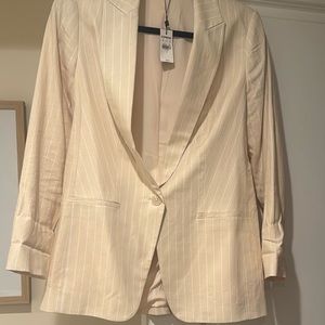 NWT Express Beige Striped Blazer - Small